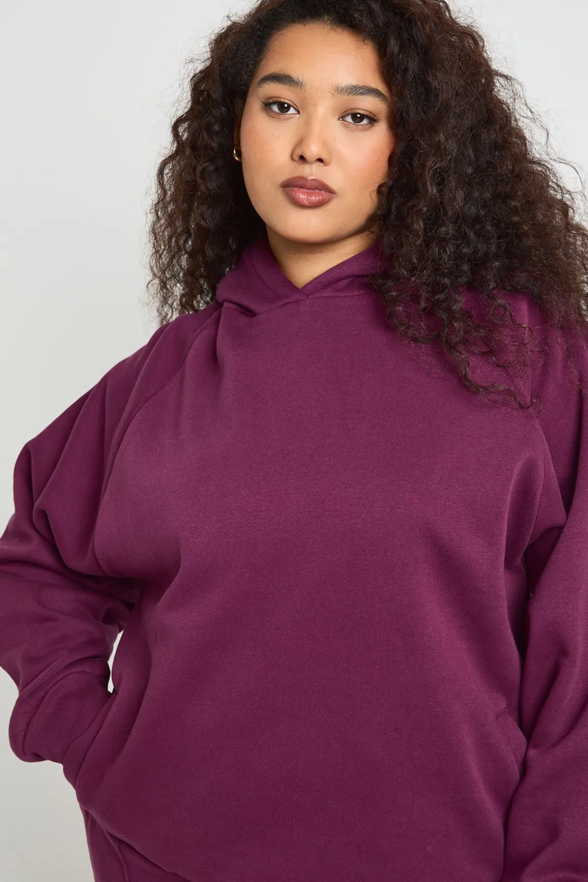 Sweat À Casynthétiqueche Oversize Basique Plus Avec Coutures Raglan