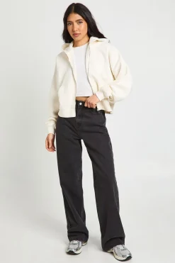 boohoo Sweat À Casynthétiqueche Oversize Long Avec Fermeture Éclair Et Manches Ballon Bouffantes<Femme Sweats À Capuche Et Sweatshirts|Basiques
