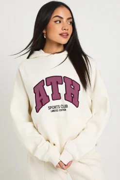 boohoo Sweat À Casynthétiqueche Oversize Avec Appliqué Ath<Femme Sweats À Capuche Et Sweats|Athleisure