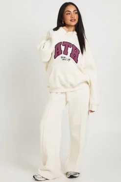 boohoo Sweat À Casynthétiqueche Oversize Avec Appliqué Ath<Femme Sweats À Capuche Et Sweats|Athleisure