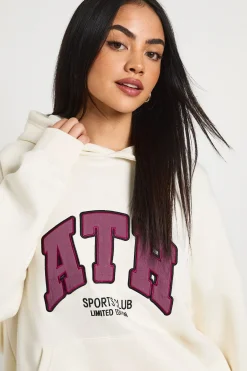 boohoo Sweat À Casynthétiqueche Oversize Avec Appliqué Ath<Femme Sweats À Capuche Et Sweats|Athleisure