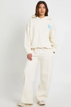 Sweat à Casynthétiqueche Oversize Imprimé Cœur d'Amour en Relief