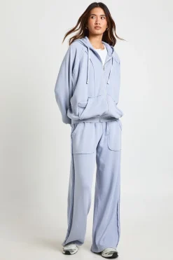 boohoo Sweat À Casynthétiqueche Oversize Délavé Effet Usé Avec Fermeture Éclair Intégrale<Femme Sweats À Capuche Et Sweats|Athleisure
