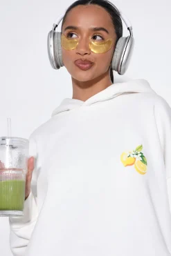 Sweat À Casynthétiqueche Oversize Imprimé Citron