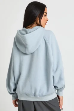 boohoo Sweat À Casynthétiqueche Oversize Délavé Avec Détails À Pressions<Femme Tops D’Automne|Sweats À Capuche Et Sweatshirts