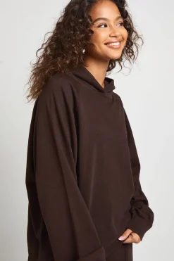 Sweat à Casynthétiqueche Oversize avec Coutures Raglan Délavé