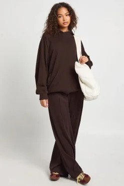 Sweat à Casynthétiqueche Oversize avec Coutures Raglan Délavé