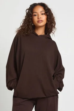Sweat à Casynthétiqueche Oversize avec Coutures Raglan Délavé