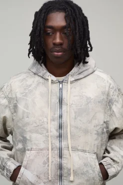 boohooMAN Sweat À Casynthétiqueche Oversize Boxy Sergé Forestier Style Workwear<Homme Chemises