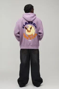 Sweat à Casynthétiqueche Pokémon Pyroli Oversize Tall Délavé Imprimé sous Licence