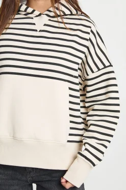 Sweat à Casynthétiqueche Rayé Oversize