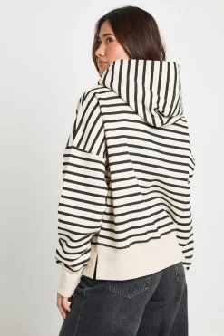 Sweat à Casynthétiqueche Rayé Oversize