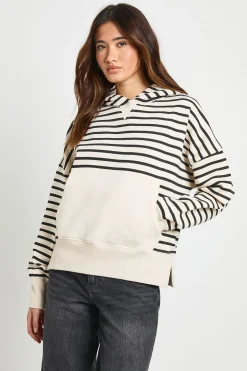 Sweat à Casynthétiqueche Rayé Oversize