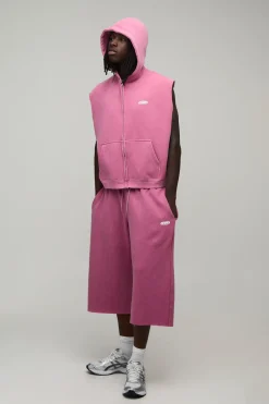 Sweat À Casynthétiqueche Sans Manches Oversize Avec Fermeture Éclair Intégrale