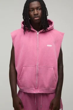 Sweat À Casynthétiqueche Sans Manches Oversize Avec Fermeture Éclair Intégrale