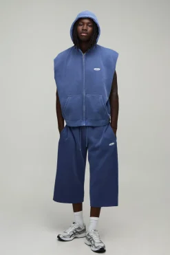Sweat À Casynthétiqueche Sans Manches Oversize Avec Fermeture Éclair
