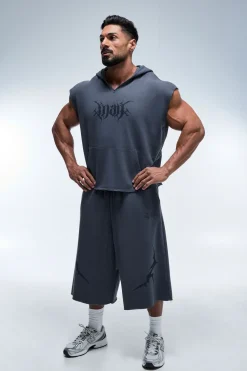 Sweat À Casynthétiqueche Sans Manches Col V Coupe Ample Homme Active