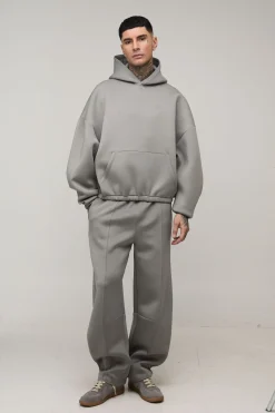 boohooMAN Sweat à Casynthétiqueche Scuba Collé Coupe Ballon Ample et Oversize Tall<Homme Tout Afficher|Sweats À Capuche Tall