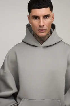 boohooMAN Sweat à Casynthétiqueche Scuba Collé Coupe Ballon Ample et Oversize Tall<Homme Tout Afficher|Sweats À Capuche Tall