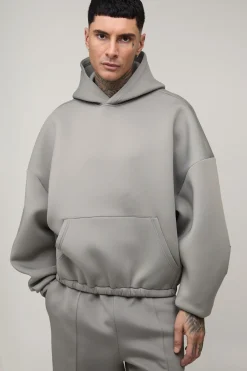 boohooMAN Sweat à Casynthétiqueche Scuba Collé Coupe Ballon Ample et Oversize Tall<Homme Tout Afficher|Sweats À Capuche Tall