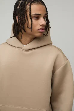 boohooMAN Sweat à Casynthétiqueche Scuba Collé Oversize Boxy<Homme Sweats À Capuche Et Sweatshirts|Sweats À Capuche Et Sweats