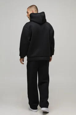 boohooMAN Sweat à Casynthétiqueche Scuba Collé Oversize<Homme Sweats À Capuche Et Sweatshirts|Sweats À Capuche Et Sweats