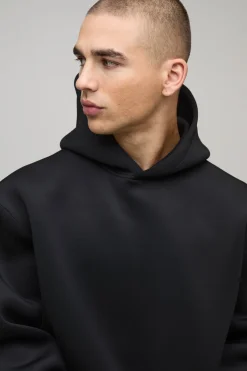 boohooMAN Sweat à Casynthétiqueche Scuba Collé Oversize<Homme Sweats À Capuche Et Sweatshirts|Sweats À Capuche Et Sweats