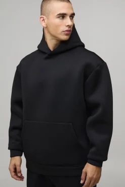 boohooMAN Sweat à Casynthétiqueche Scuba Collé Oversize<Homme Sweats À Capuche Et Sweatshirts|Sweats À Capuche Et Sweats