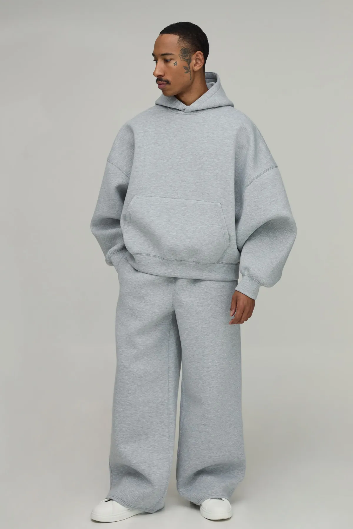 boohooMAN Sweat À Casynthétiqueche Scuba À Enfiler Avec Manches Chauve-souris<Homme Sweats À Capuche Et Sweatshirts|Sweats À Capuche Et Sweats