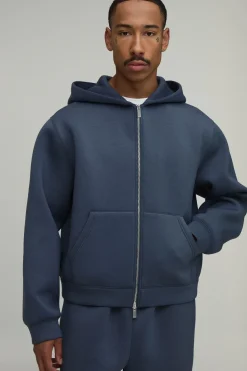 Sweat À Casynthétiqueche Scuba Oversize Boxy Avec Fermeture Éclair Intégrale