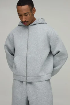 Sweat À Casynthétiqueche Scuba Oversize Coupe Boxy Avec Fermeture Éclair Intégrale