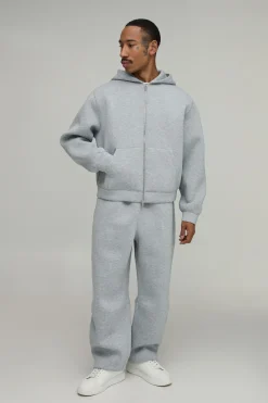Sweat À Casynthétiqueche Scuba Oversize Coupe Boxy Avec Fermeture Éclair Intégrale