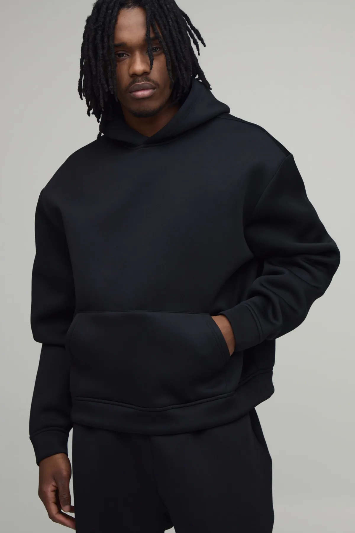 boohooMAN Sweat À Casynthétiqueche Scuba Collé Oversize Boxy Coupe Tall<Homme Tout Afficher|Sweats À Capuche Tall