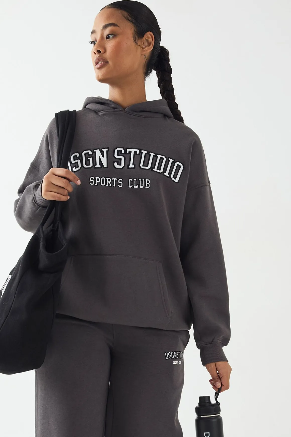 Sweat à Casynthétiqueche Surdimensionné avec Appliqué DSGN Studio