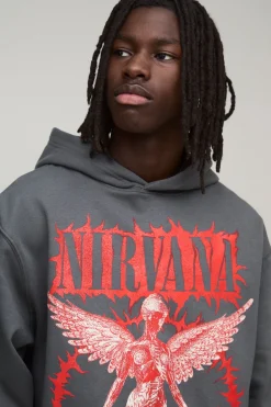 Sweat à Casynthétiqueche Surdimensionné Imprimé Licence Nirvana