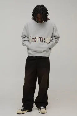 Sweat à Casynthétiqueche Surdimensionné à Motif Vache Appliqué