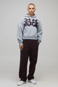 boohooMAN Sweat à Casynthétiqueche Surdimensionné Boxy avec Appliqué Imprimé Léopard<Homme Sweats À Capuche Et Sweatshirts|Sweats À Capuche Et Sweats
