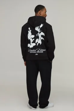Sweat À Casynthétiqueche Surdimensionné Homme Imprimé Script Floral