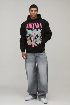 Sweat à Casynthétiqueche Surdimensionné Imprimé Licence Floral Nirvana