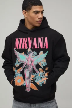 Sweat à Casynthétiqueche Surdimensionné Imprimé Licence Floral Nirvana