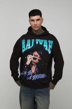 Sweat à Casynthétiqueche Surdimensionné Tall Aaliyah Imprimé Sous Licence