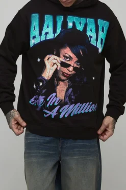 Sweat à Casynthétiqueche Surdimensionné Tall Aaliyah Imprimé Sous Licence