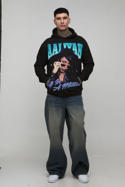 Sweat à Casynthétiqueche Surdimensionné Tall Aaliyah Imprimé Sous Licence