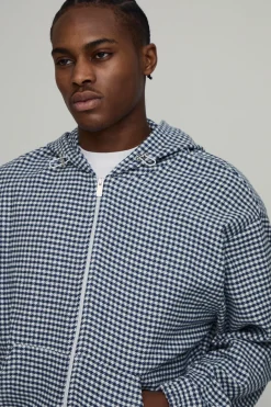 Sweat à Casynthétiqueche Utilitaire Oversize Boxy en Flanelle à Carreaux Vichy