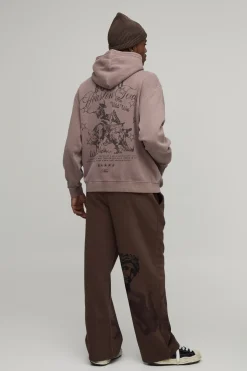 Sweat à Casynthétiqueche Western Imprimé Oversize Délavé