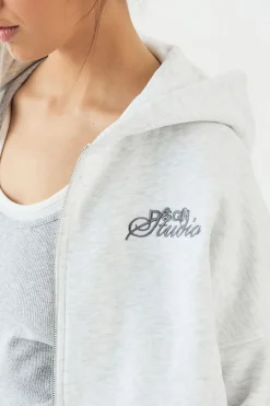 DSGN Studio Sweat à Casynthétiqueche Zippé Ample avec Appliqués Éponge<Femme Sweats À Capuche Et Sweats|Dsgn Studio