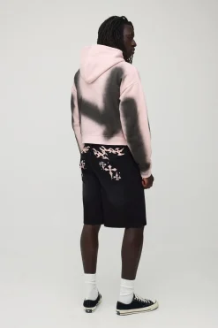 Sweat À Casynthétiqueche Zippé Ajusté Court Effet Délavé Cœur Gothique