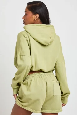 Sweat À Casynthétiqueche Zippé Avec Ourlet Élastiqué Et Finition Délavée