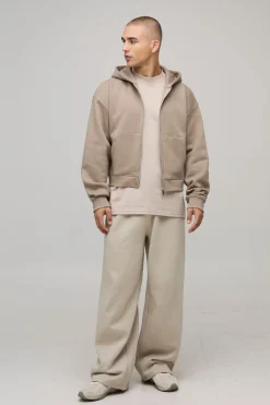 Sweat à Casynthétiqueche Zippé Boxy Raccourci Basique
