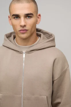 Sweat à Casynthétiqueche Zippé Boxy Raccourci Basique